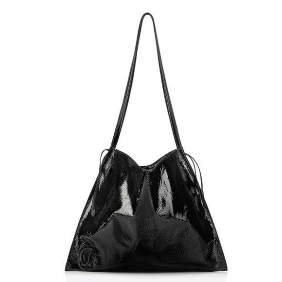 Christian Louboutin Handbags - Christian Louboutin Le 54 Crinkle Patent Leather Drawstring Tote Shoulder Bag